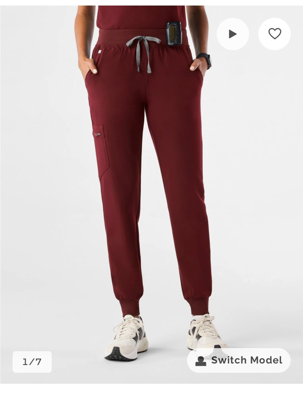 FIGS Women's Jogger Pants in Burgundy